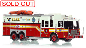 1:50 scale model of FDNY 1996 HME/Saulsbury Rescue 1 - Manhattan