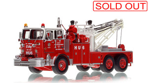 1:50 scale model of City of Los Angeles Fire Department 1967 Crown Firecoach/Holmes 850 Heavy Utility 6 in Red