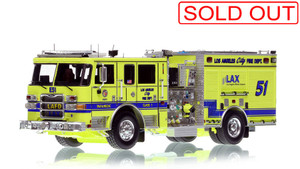 1:50 scale model of City of Los Angeles Fire Department 2020 Pierce Arrow XT Engine 51 - LAX Terminal Area