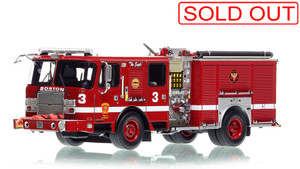 1:50 scale model of Boston Fire Department 2017 E-One Typhoon Engine 3