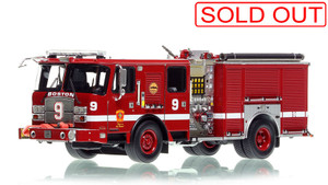 1:50 scale model of Boston Fire Department 2020 E-One Typhoon Engine 9
