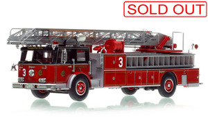 1:50 scale model of Chicago Fire Department 1969 Seagrave 100' Ladder - H&L Co. 3 - Downtown