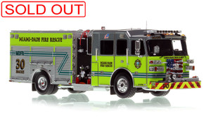 1:50 scale model of Miami-Dade Fire Rescue 2022 Sutphen Monarch Engine 30