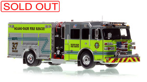 1:50 scale model of Miami-Dade Fire Rescue 2022 Sutphen Monarch Engine 37