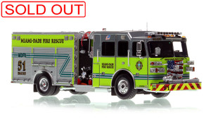 1:50 scale model of Miami-Dade Fire Rescue 2022 Sutphen Monarch Engine 51