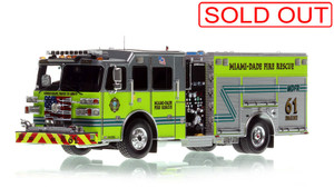 1:50 scale model of Miami-Dade Fire Rescue 2022 Sutphen Monarch Engine 61