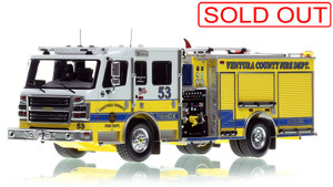 1:50 scale model of Ventura County 2021 Rosenbauer Commander Engine 53 - Port Hueneme