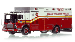 1:50 scale model of FDNY 2006 Mack MR/Ferrara Decontamination Unit 4 - Citywide