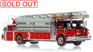 1:50 scale model of Chicago 1973 American LaFrance 100' Ladder Chief - H&L Co. 3 - North Loop