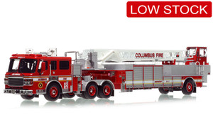 1:50 scale model of Columbus Division of Fire 2001 ALF Eagle/LTI 110’ TDA Ladder 12 - Hilltop (SW Columbus)