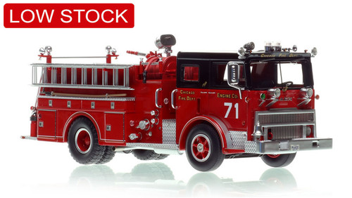 1:50 scale model of Chicago Fire Department 1974 Mack MB Engine Co. 71 - North Side - West Rogers Park