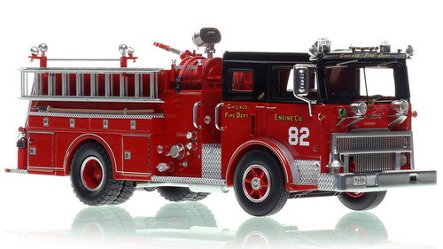 1:50 scale model of Chicago Fire Department 1974 Mack MB Engine Co. 82 - Southeast - Burnside