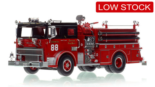 1:50 scale model of Chicago Fire Department 1974 Mack MB Engine Co. 88 - Southwest - West Lawn 1:50 scale model of Chicago Fire Department 1974 Mack MB Engine Co. 88 - Southwest - West Lawn