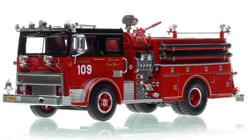 1:50 scale model of Chicago Fire Department 1974 Mack MB Engine Co. 109 - West Side - Little Village 1:50 scale model of Chicago Fire Department 1974 Mack MB Engine Co. 109 - West Side - Little Village