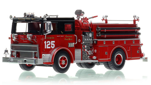 1:50 scale model of Chicago Fire Department 1974 Mack MB Engine Co. 125 - Northwest - Montclare 1:50 scale model of Chicago Fire Department 1974 Mack MB Engine Co. 125 - Northwest - Montclare