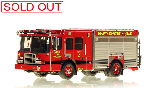 1:50 scale model of Detroit Fire Department HME Heavy Rescue Squad 4