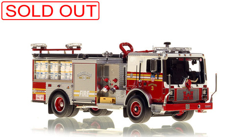 1:50 scale model of FDNY Satellite 3 - 2006 Mack® MR/Ferrara Hose Wagon