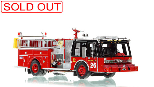 1:50 scale museum grade replica of Chicago Fire Department E-One Hurricane Engine 26