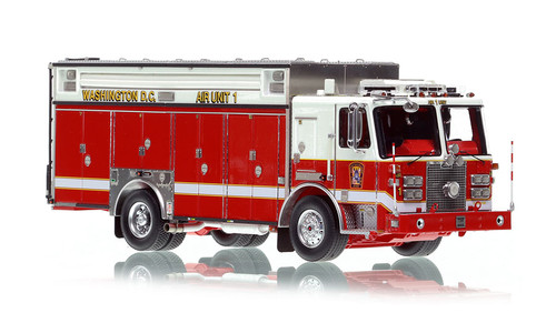 1:50 scale model of D.C. Fire & EMS 2019 KME Air Unit 1