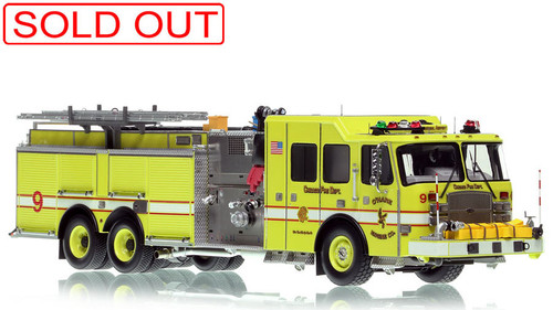 1:50 museum grade scale model of Chicago Fire Department O'Hare International Airport E-One Engine 9