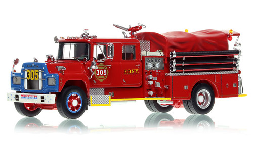 1:50 scale model of FDNY 1969 Mack® R Pumper - Bicentennial Engine 305 - Queens