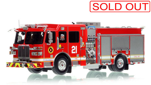 1:50 scale model of Columbus Division of Fire 2019 Sutphen Monarch Engine 21