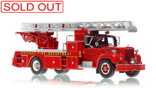 1:50 scale model of Chicago Fire Department 1959 Mack® B85F/Magirus 100' Aerial - Truck Co. 10
