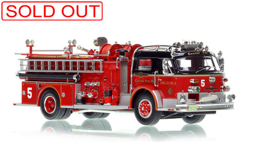 1:50 scale model of Chicago Fire Department 1972 American LaFrance - Engine Co. 5