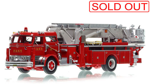 1:50 scale model of FDNY 1969 Mack® C/Eaton 75' Tower Ladder 14 - Manhattan