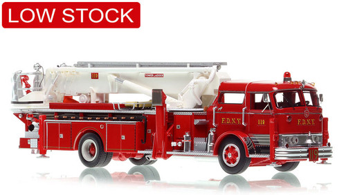 1:50 scale model of FDNY 1969 Mack® C/Eaton 75' Tower Ladder 119 - Brooklyn