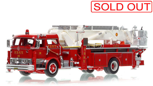 1:50 scale model of FDNY 1966 Mack® C/Eaton 75' Tower Ladder 14 - Manhattan