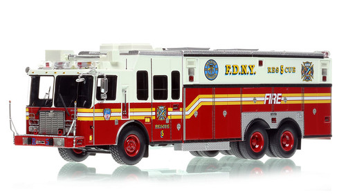 1:50 scale model of FDNY 1996 HME/Saulsbury Rescue 5 - Staten Island