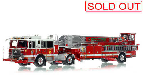1:50 scale model of D.C. Fire & EMS 2020 Seagrave Capitol 100' TDA - Truck 8 - Highlands