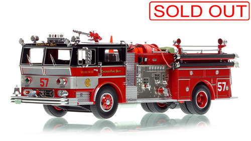 1:50 scale model of Chicago Fire Department 1973 Ward LaFrance Ambassador P80 - Engine Co. 57 - Northwest Side