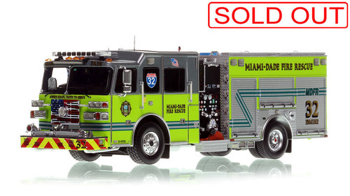 1:50 scale model of Miami-Dade Fire Rescue 2022 Sutphen Monarch Engine 32 1:50 scale model of Miami-Dade Fire Rescue 2022 Sutphen Monarch Engine 32