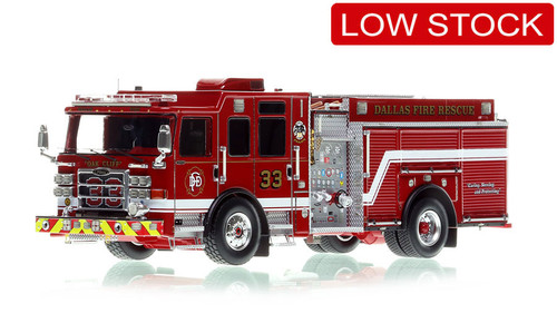 1:50 scale model of Dallas Fire-Rescue 2022 Pierce Enforcer Engine 33 - Oak Cliff