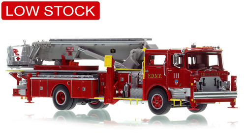 1:50 scale model of FDNY 1978 Mack® CF/Baker 75' Tower Ladder 111 - Brooklyn