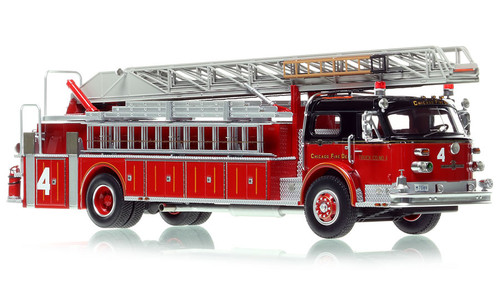 1:50 scale model of Chicago 1973 American LaFrance 100' Ladder Chief - H&L Co. 4 - Chinatown
