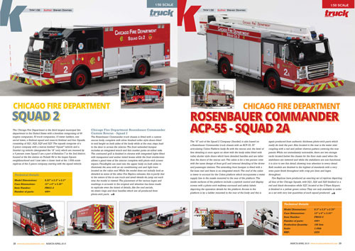 Chicago Fire Department Squad 2/2A featured in Truck Model World, U.K.