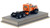 1:50 scale model of a 1954 Autocar DC-100T Tandem Axle Integral Sleeper - Orange over Black