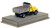 1:50 scale model of Mack® R Single Axle Dump Truck - Yellow over Black w/Grey Dump Body