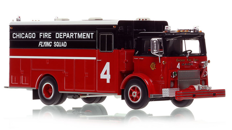 1:50 scale model of Chicago 1970 Mack MB/1972 Platt Flying Manpower Squad 4 - South Side