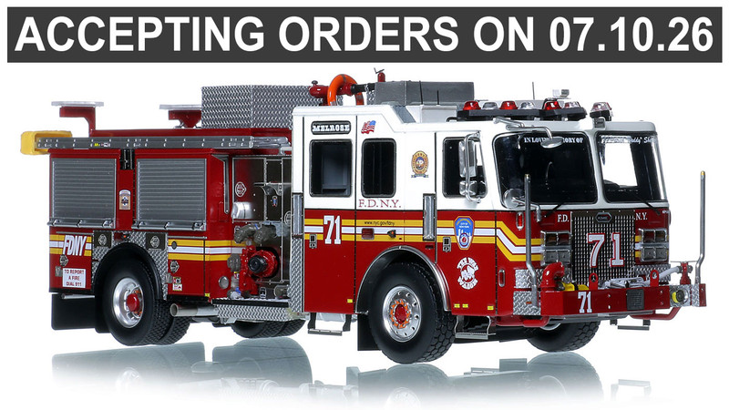 1:50 Scale Model of FDNY 2015 KME Severe Service Engine 71 - Bronx