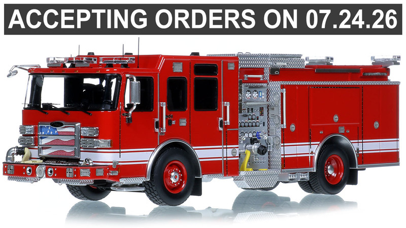 1:50 Scale Model of 2026 Limited Edition Pierce Enforcer Pumper - Red over Red