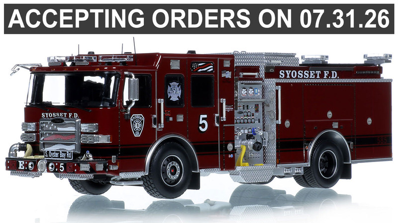 1:50 Scale Diecast Model of Syosset Fire Department 2022 Pierce Enforcer Engine 585