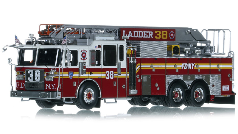 1:50 Scale Model of FDNY 2023 Seagrave Attacker HD 100' Ladder 38 - Bronx