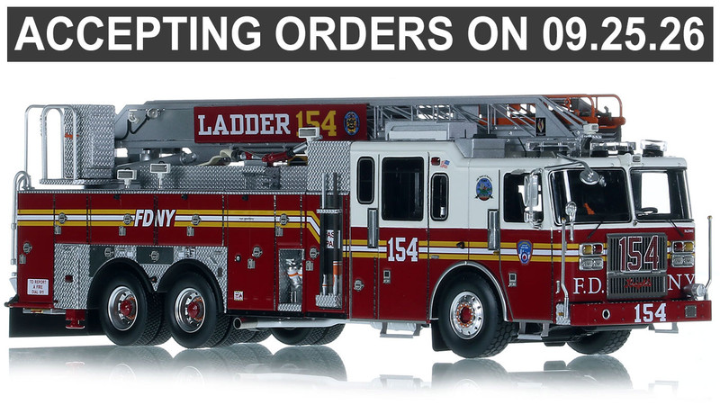 1:50 Scale Model of FDNY 2023 Seagrave Attacker HD 100' Ladder 154 - Queens