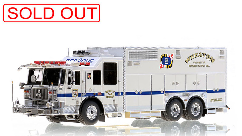 1:50 scale model replica of Wheaton Volunteer Rescue Squad RS742