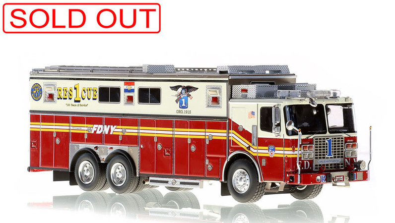 1:50 museum grade scale model of FDNY Rescue 1