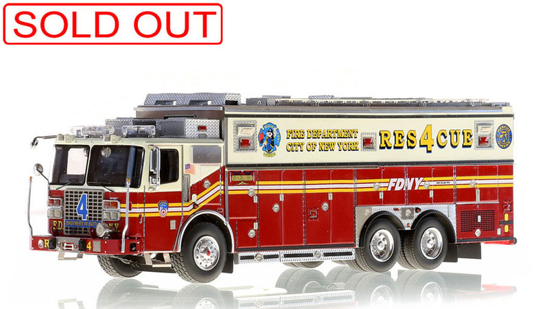 1:50 scale model replica of FDNY Rescue 4